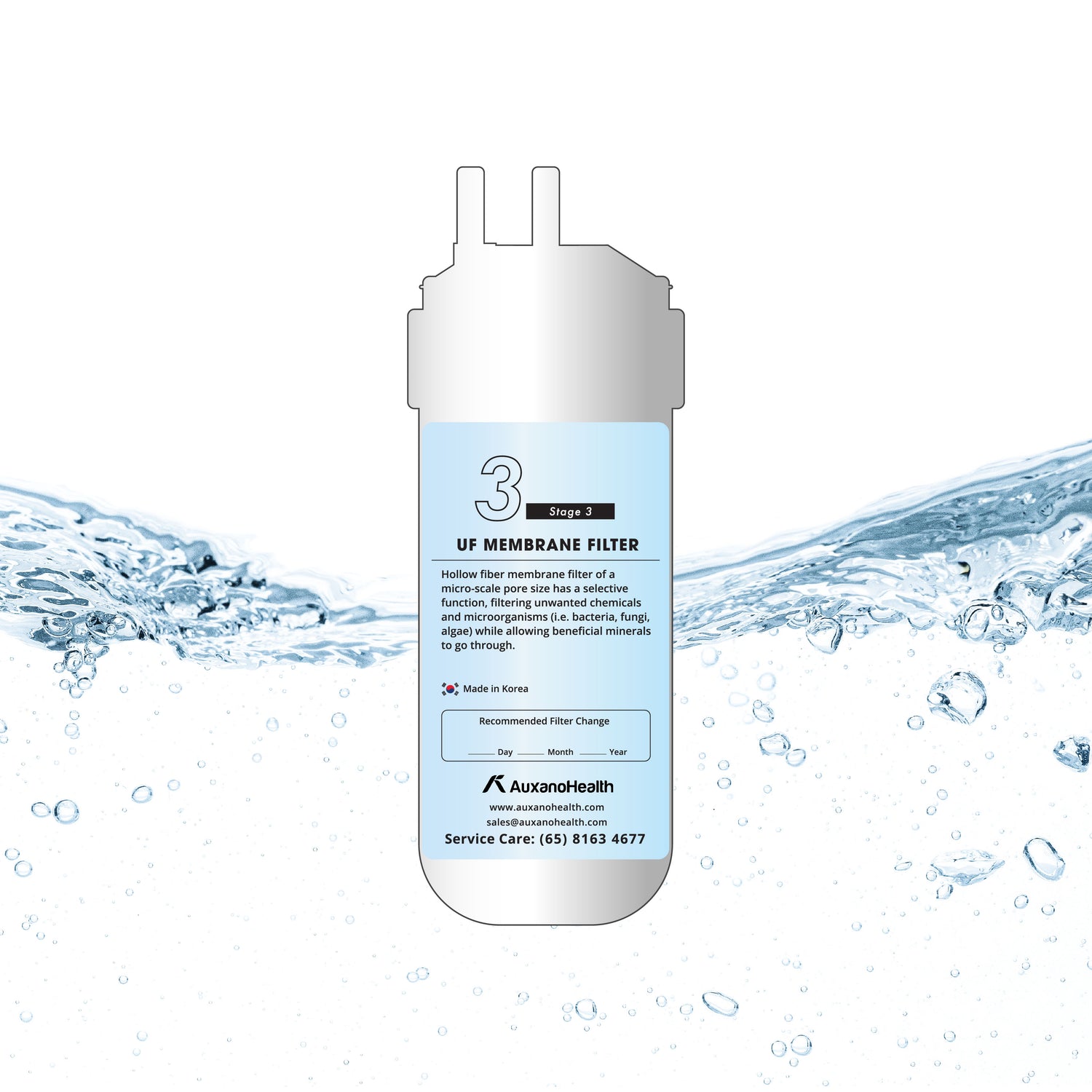 UF membrane Filter for Hot and Cold Purified Water Dispenser OHC-200U Ultrafiltration membrane selectively filters out unwanted chemicals and microorganisms (for example bacteria, fungi, algae) while allowing beneficial minerals to go through.