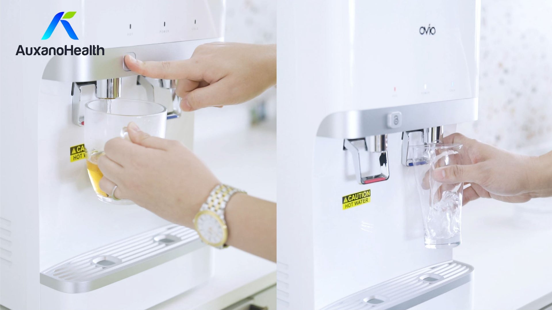 Load video: Auxano Health Testimonial Auxano Health Hot \& Cold Purified Water Dispenser OHC-200U White